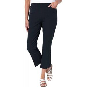 Isaac Mizrahi Live Tall 24/7 Stretch Baby Bootcut Cropped Pant Size 28 Black NEW